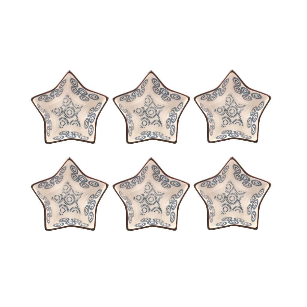 ORIENT LACİVERT 6'LI YILDIZ KASE/ÇEREZLİK 11CM