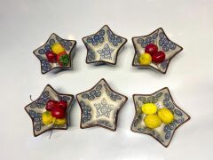 ORIENT LACİVERT 6'LI YILDIZ KASE/ÇEREZLİK 11CM