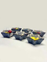 ORIENT LACİVERT 6'LI YILDIZ KASE/ÇEREZLİK 11CM