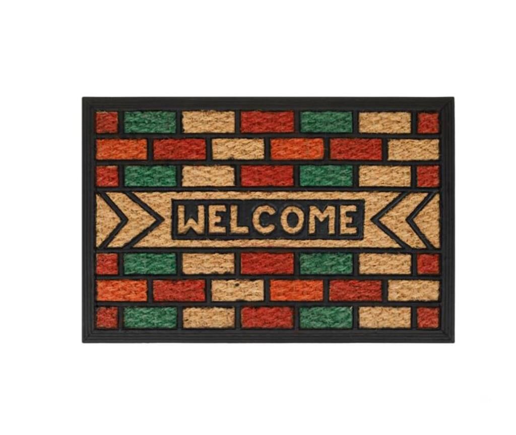 RENKLİ DİKDÖRTGEN KAPI ÖNÜ PASPASI 60X40CM