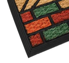 RENKLİ DİKDÖRTGEN KAPI ÖNÜ PASPASI 60X40CM