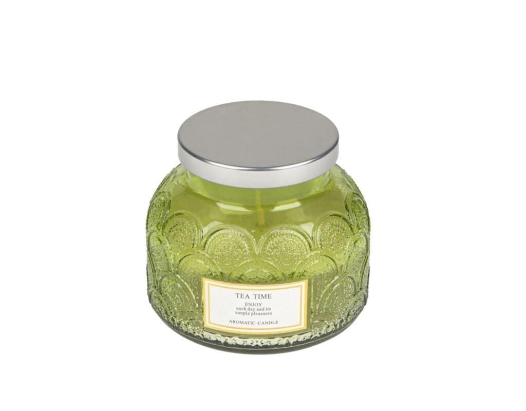 YEŞİL ÇAY KOKULU KAVANOZ MUM 8X9CM