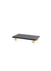 MERMER BONCUK SİYAH AYAKLI SERVİS TABAK 20X10CM
