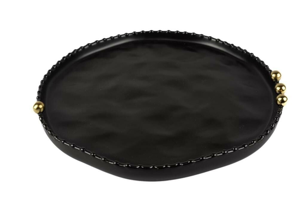 SİYAH GOLD TOPLU PORSELEN SERVİS TABAK 29CM