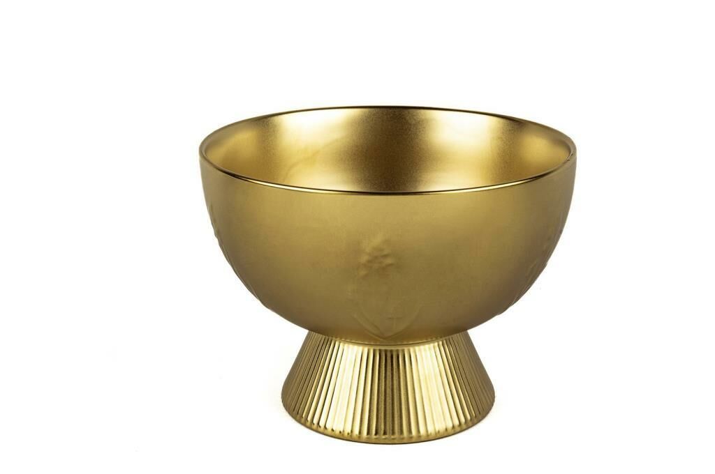 GOLD AYAKLI PORSELEN KASE 18X13CM
