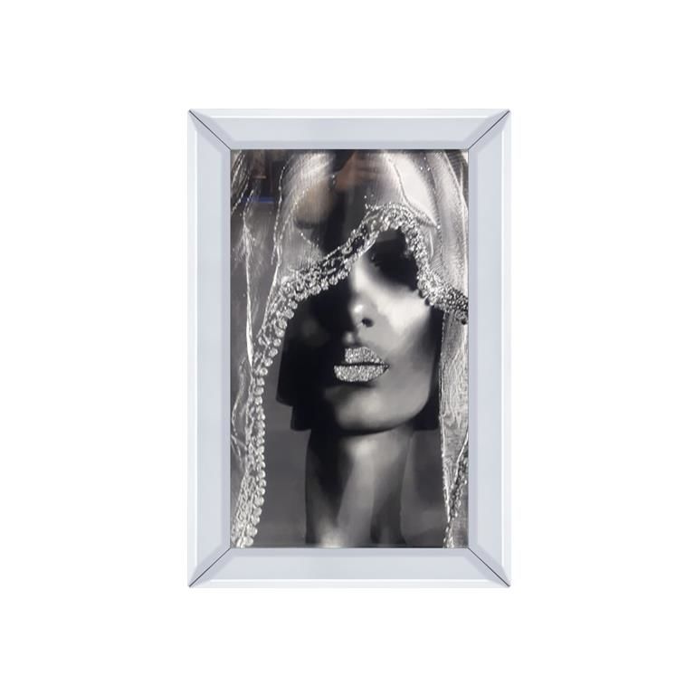 GÜMÜŞ ÖRTÜLÜ KADIN TABLO 40x60cm
