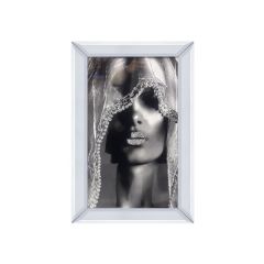 GÜMÜŞ ÖRTÜLÜ KADIN TABLO 40x60cm