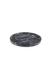 MERMER SİYAH YUVARLAK SERVİS TABAK 28CM
