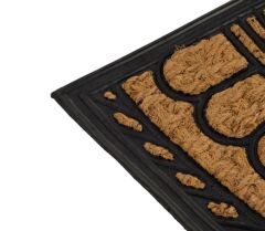 SİYAH BEJ OVAL KAPI ÖNÜ PASPAS 70X40CM