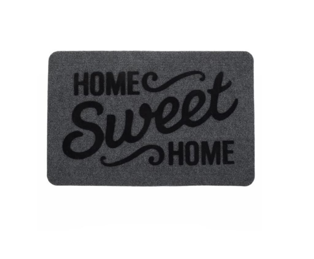 GRİ HOME SWEET HOME YAZILI KAPI ÖNÜ PASPAS 60X40CM