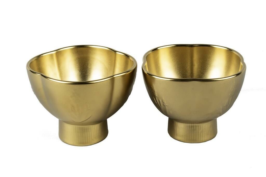 GOLD 2'Lİ PORSELEN ÇEREZLİK 9X7CM
