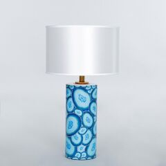 MAVİ BEYAZ ABAJUR 63CM