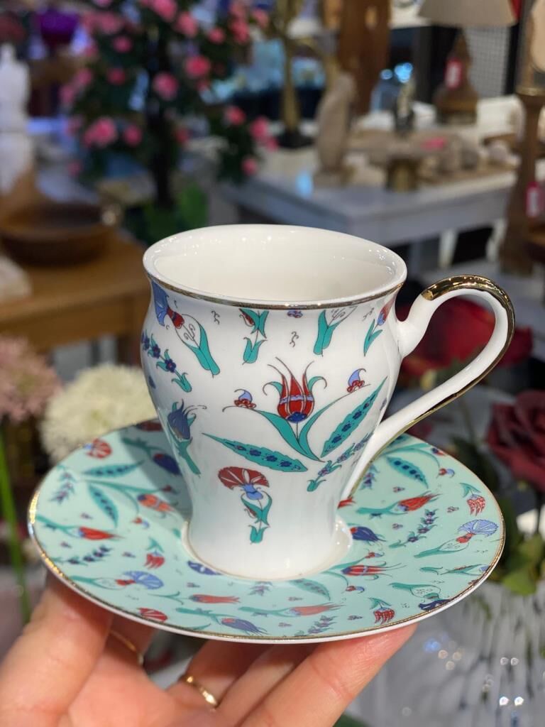 MAVİ ÇİNİ DESENLİ 6 KİŞİLİK TÜRK KAHVESİ FİNCANI