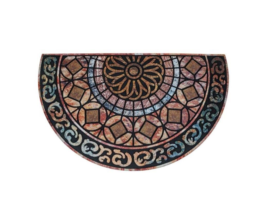 RENKLİ OVAL KAPI ÖNÜ PASPASI 75X45CM