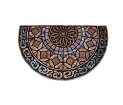 RENKLİ OVAL KAPI ÖNÜ PASPASI 75X45CM