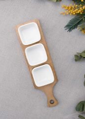 WOODY PORSELEN SOSLUK/REÇELLİK/ÇEREZLİK 33X10CM