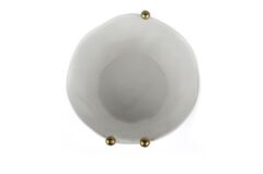 BEYAZ GOLD TOPLU PORSELEN KASE 20X13CM