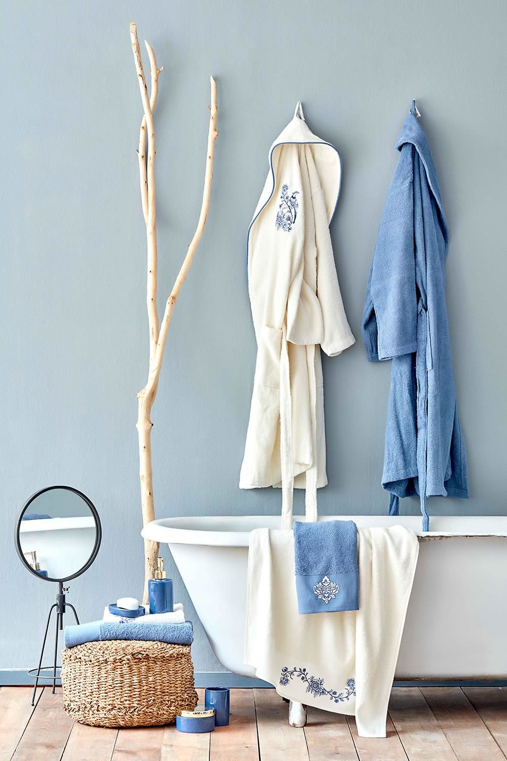 DAILY BLUE BIRD MAVİ BEYAZ AİLE BANYO SETİ