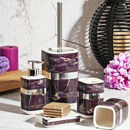 GRİ-MOR MERMER 5 PARÇA BANYO SETİ