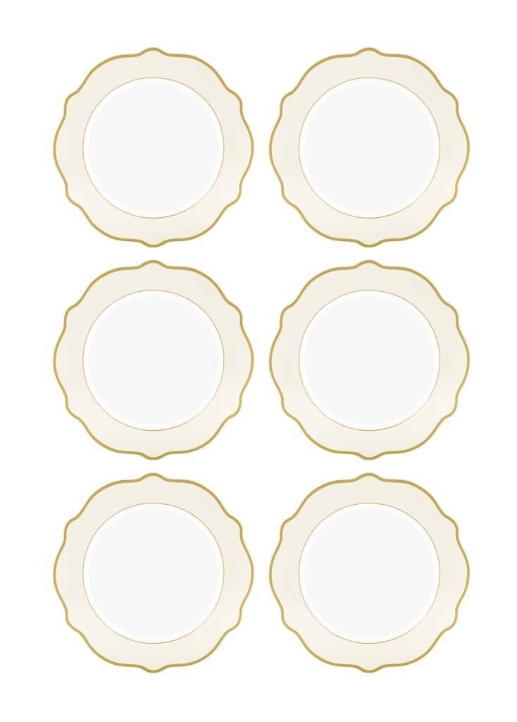 JASWELY KREM 6'LI SERVİS TABAK 27CM