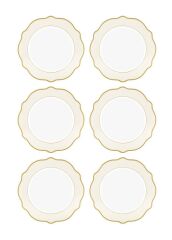 JASWELY KREM 6'LI SERVİS TABAK 27CM