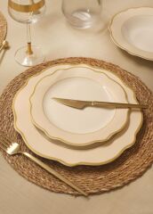 JASWELY KREM 6'LI SERVİS TABAK 27CM