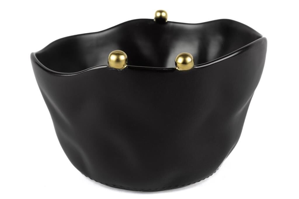 SİYAH GOLD TOPLU PORSELEN KASE 19X13CM