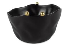 SİYAH GOLD TOPLU PORSELEN KASE 19X13CM