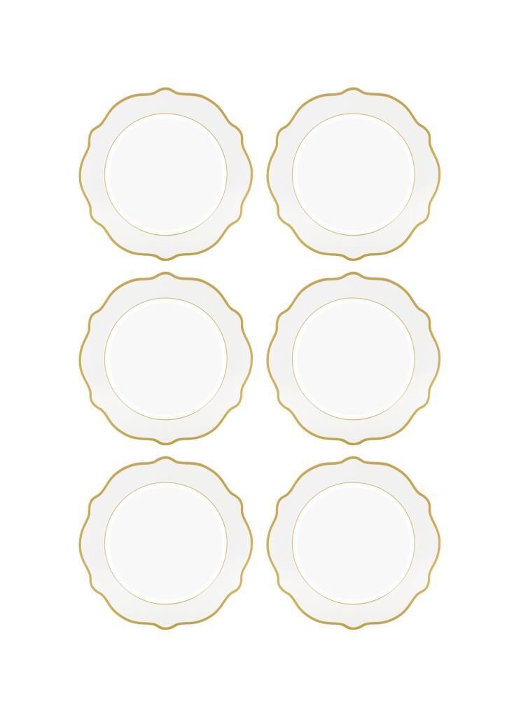 JASWELY BEYAZ 6'LI PASTA TABAK 21CM