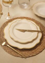 JASWELY BEYAZ 6'LI PASTA TABAK 21CM