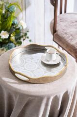 CORA AYNALI YUVARLAK BÜYÜK TEPSİ 40CM