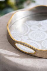 CORA AYNALI YUVARLAK KÜÇÜK TEPSİ 34CM