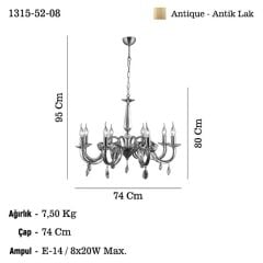 CASTRO 8'Lİ ESKİTME AVİZE