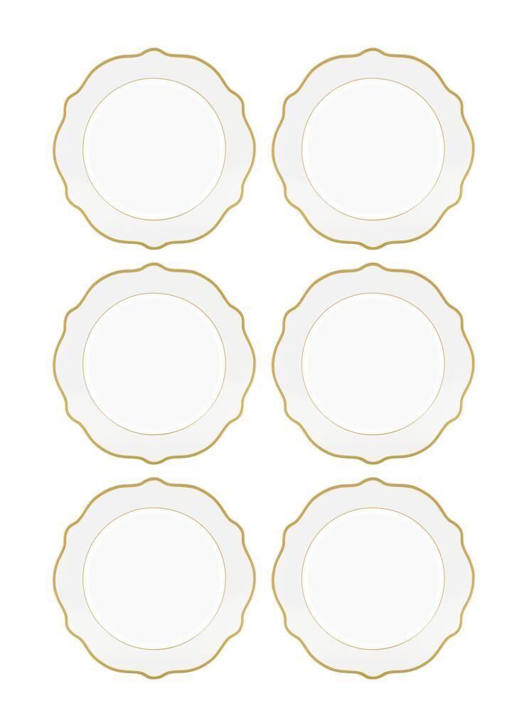 JASWELY BEYAZ 6'LI SERVİS TABAK 27CM