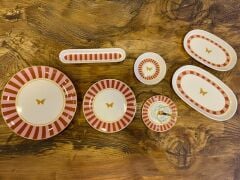 PİNK BUTTERFLY 6 KİŞİLİK 38 PARÇA KAHVALTI SETİ