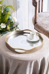 ZOEY AYNALI YUVARLAK KÜÇÜK TEPSİ 34CM