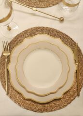 JASWELY KUM BEJİ 6'LI PASTA TABAK 21CM
