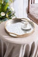 MİRA AYNALI YUVARLAK KÜÇÜK TEPSİ 34CM