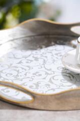 MİRA AYNALI YUVARLAK KÜÇÜK TEPSİ 34CM