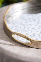 MİRA AYNALI YUVARLAK KÜÇÜK TEPSİ 34CM