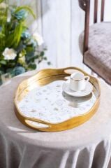 ROSA AYNALI OVAL BÜYÜK TEPSİ 43x35CM