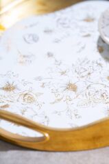 ROSA AYNALI OVAL BÜYÜK TEPSİ 43x35CM