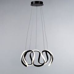 SİYAH METAL LEDLİ AVİZE