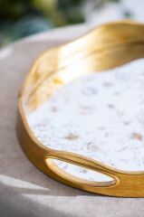 ROSA AYNALI OVAL KÜÇÜK TEPSİ 37x30CM