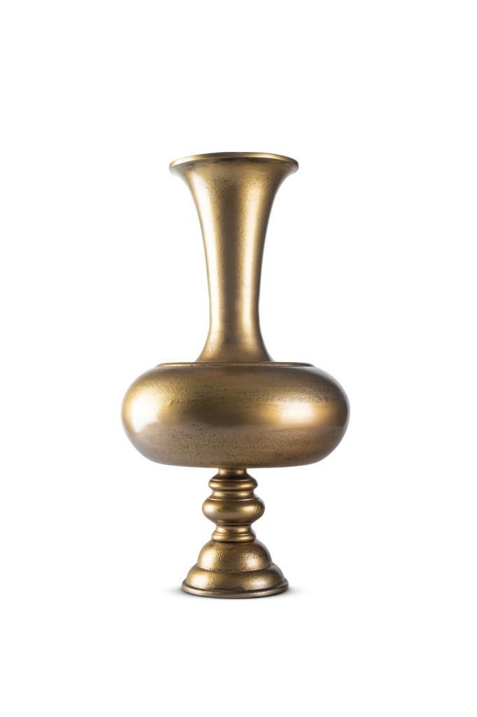 ESKİTME GOLD METAL YER VAZOSU 52x27 CM