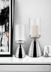 GÜMÜŞ DEKORATİF MUMLUK 12X12X16CM