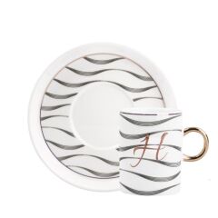 MONO H HARFİ TEK KİŞİLİK TÜRK KAHVESİ FİNCANI