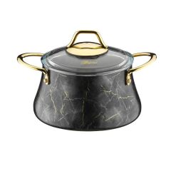 SİYAH MERMER 8 PARÇA TENCERE SETİ