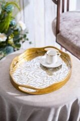 MYRA AYNALI OVAL KÜÇÜK TEPSİ 37x30CM