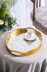 MYRA AYNALI OVAL KÜÇÜK TEPSİ 37x30CM